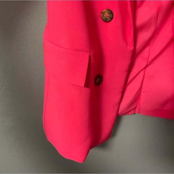 NWOT Love Tree Hot Pink Double Breasted Open Blazer. Size Small - Picture 5 of 7